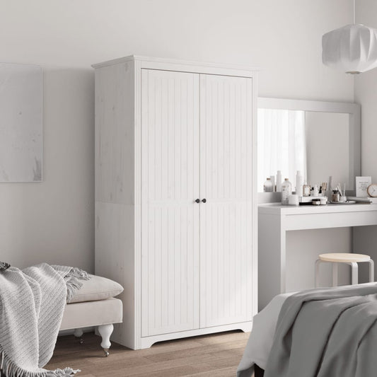 Garderobe BODO hvit 99x53,5x173 cm heltre furu