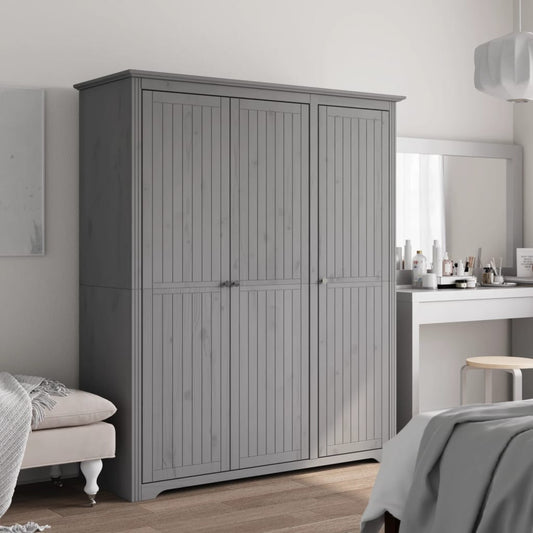 Garderobe BODO grå 146x53,5x173 cm heltre furu