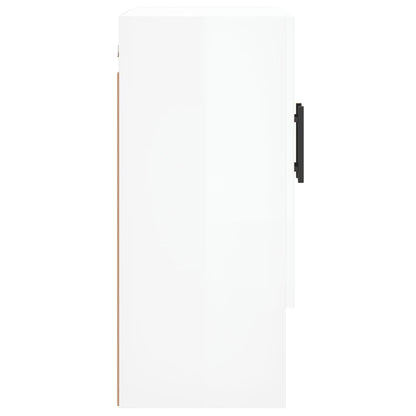 Veggskap høyglans hvit 60x31x70 cm konstruert tre