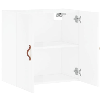 Veggskap høyglans hvit 60x31x60 cm konstruert tre