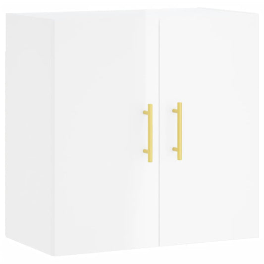 Veggskap høyglans hvit 60x31x60 cm konstruert tre