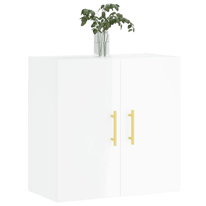 Veggskap høyglans hvit 60x31x60 cm konstruert tre