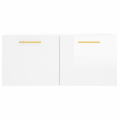 Veggskap høyglans hvit 80x36,5x35 cm konstruert tre