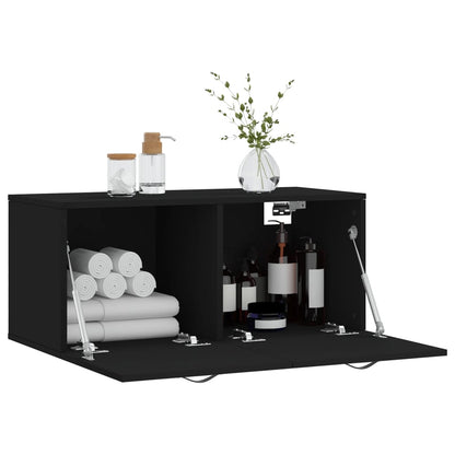 Veggskap svart 80x36,5x35 cm konstruert tre