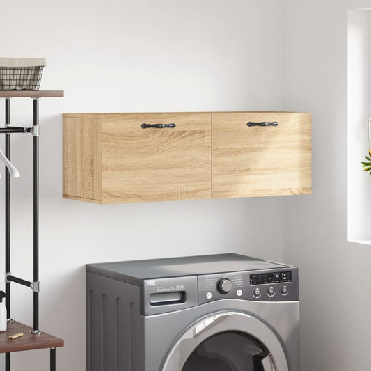 Veggskap 2 stk sonoma eik 100x36,5x35 cm konstruert tre