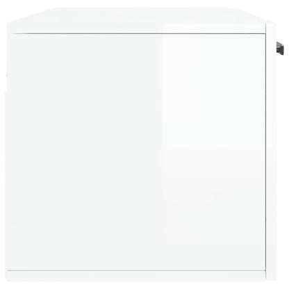 Veggskap høyglans hvit 100x36,5x35 cm konstruert tre
