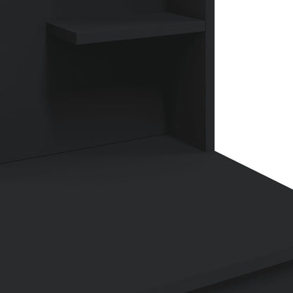 Sminkebord med LED svart 96x40x142 cm