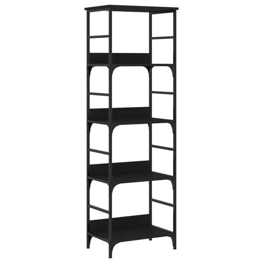 Bokhylle svart 50x33x153 cm konstruert tre