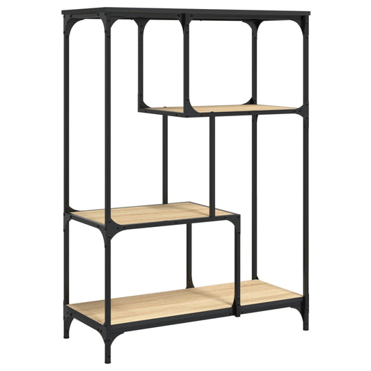 Bokhylle sonoma eik 81x36x115 cm konstruert tre og jern