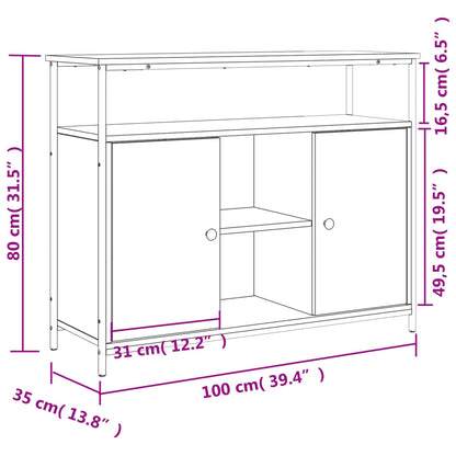 Skjenk sonoma eik 100x35x80 cm konstruert tre