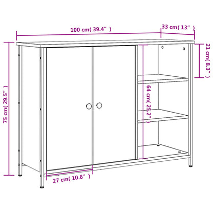Skjenk sonoma eik 100x33x75 cm konstruert tre