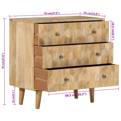 Kommode 70x35x70 cm heltre mango