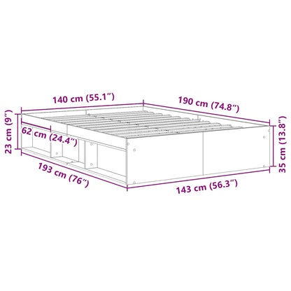 Sengeramme hvit 140x190 cm