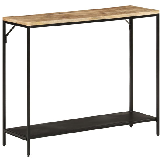 Konsollbord 90x30x75 cm grovt heltre mangotre og jern