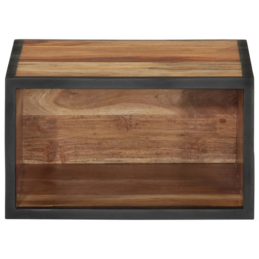 Veggmontert nattbord 35x35x20 cm heltre akasie