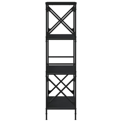Bokhylle 4 etasjer svart 59x35x132 cm konstruert tre