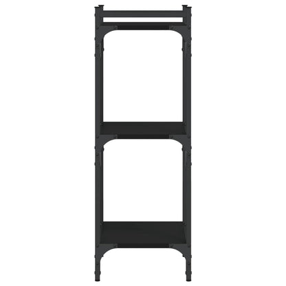 Bokhylle 3 etasjer svart 40x30x86 cm konstruert tre