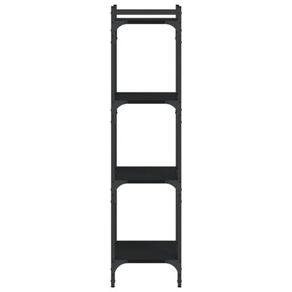 Bokhylle 4 etasjer svart 40x30x120 cm konstruert tre