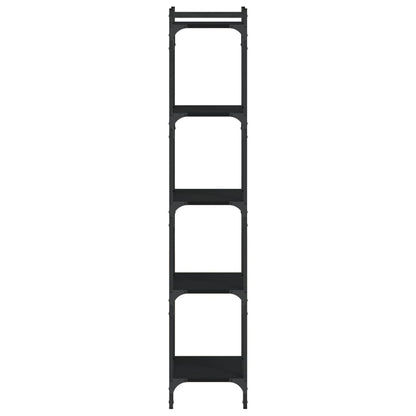 Bokhylle 5 etasjer svart 40x30x154 cm konstruert tre