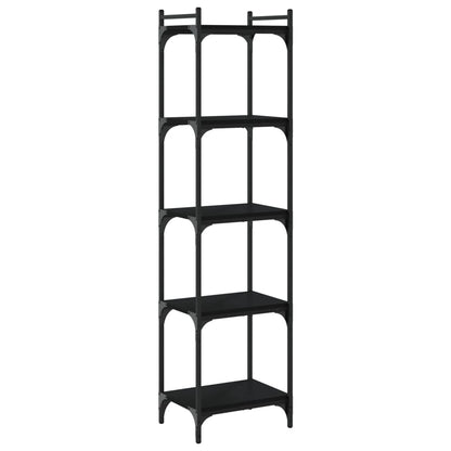 Bokhylle 5 etasjer svart 40x30x154 cm konstruert tre