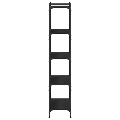 Bokhylle 5 etasjer svart 80x30x154 cm konstruert tre