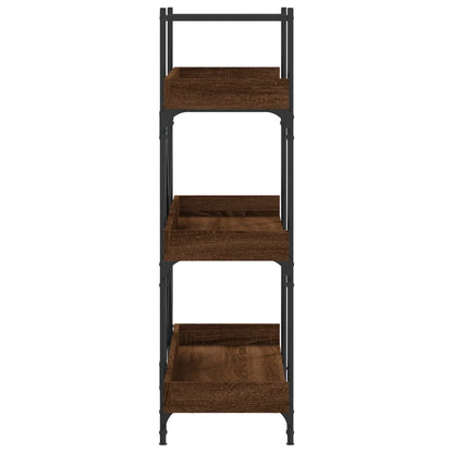 Bokhylle 3 etasjer brun eik 100x33x108,5 cm konstruert tre
