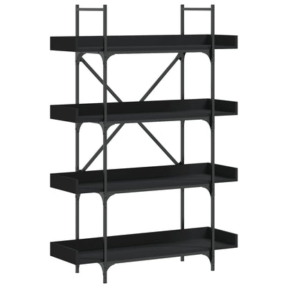 Bokhylle 5 etasjer svart 100x33x145,5 cm konstruert tre
