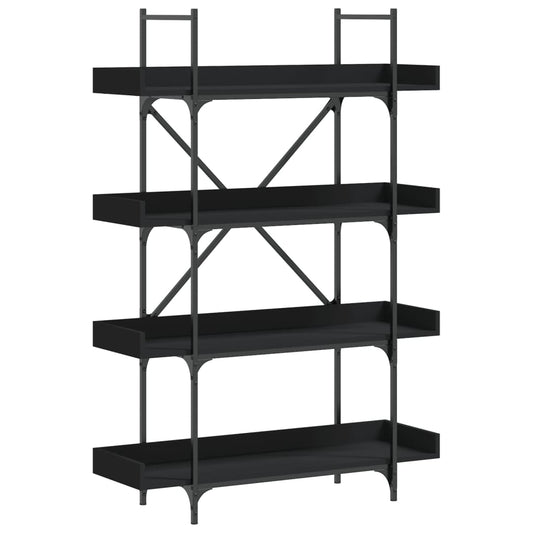 Bokhylle 5 etasjer svart 100x33x145,5 cm konstruert tre