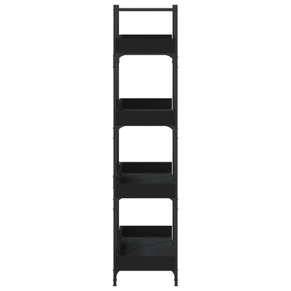 Bokhylle 5 etasjer svart 100x33x145,5 cm konstruert tre