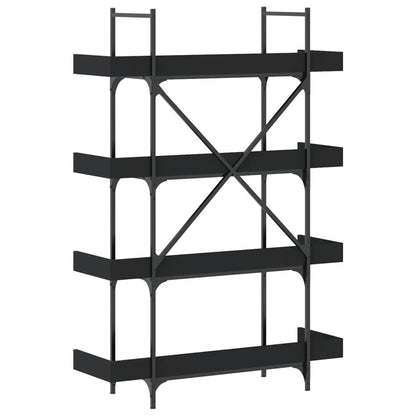 Bokhylle 5 etasjer svart 100x33x145,5 cm konstruert tre