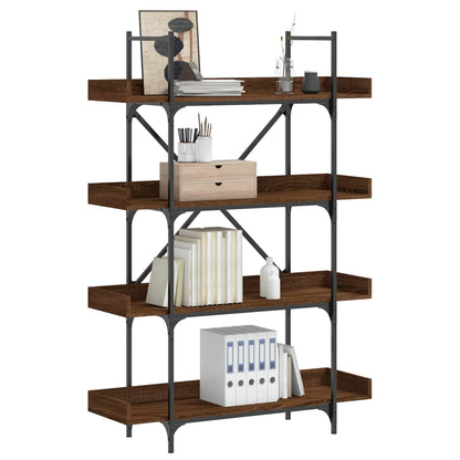 Bokhylle 3 etasjer brun eik 100x33x145,5 cm konstruert tre