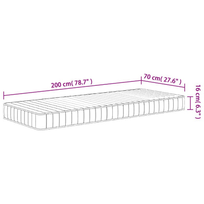 Skummadrass middels myk 70x200 cm