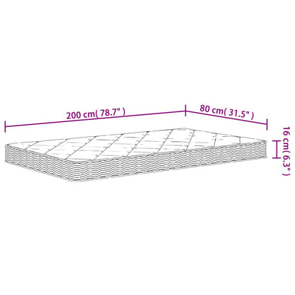 Skummadrass middels myk 80x200 cm