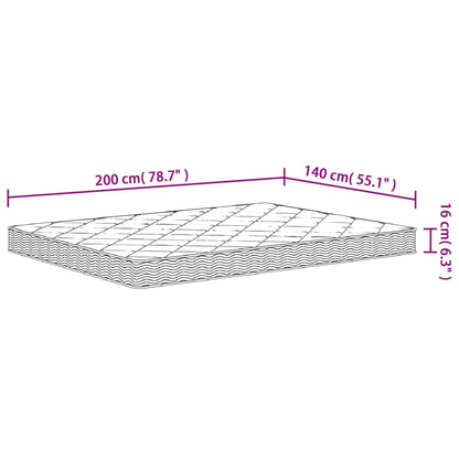 Skummadrass middels myk 140x200 cm