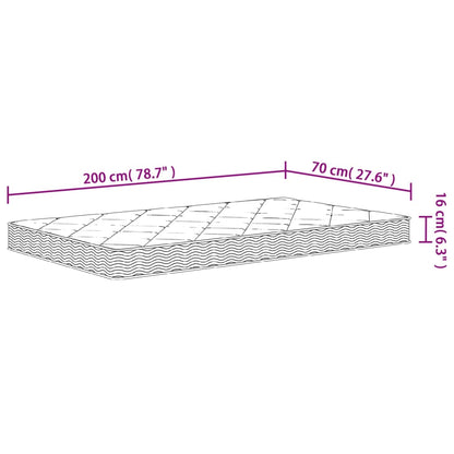 Skummadrass middels myk 70x200 cm