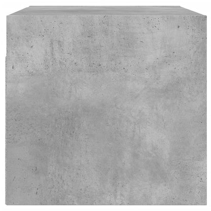 Veggskap med glassdører 2 stk betonggrå 68,5x37x35 cm