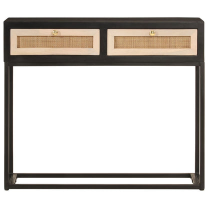 Konsollbord svart 90x30x76 cm heltre mango og jern