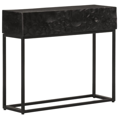 Konsollbord svart 90x30x76 cm heltre mango og jern