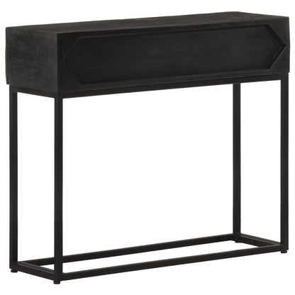 Konsollbord svart 90x30x76 cm heltre mango og jern