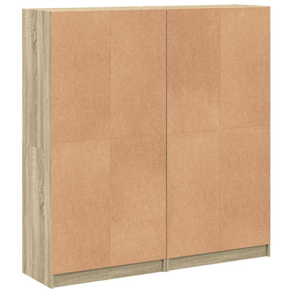 Bokhylle med dører sonoma eik 136x37x142 cm konstruert tre