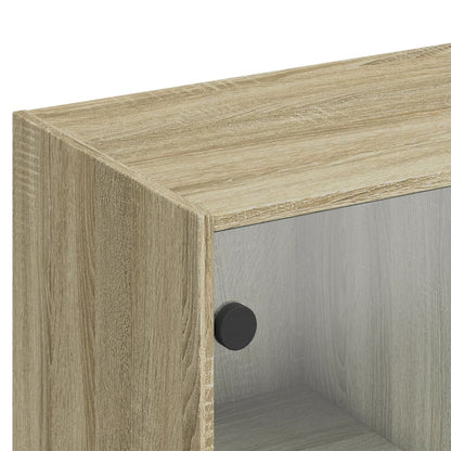 Bokhylle med dører sonoma eik 136x37x142 cm konstruert tre