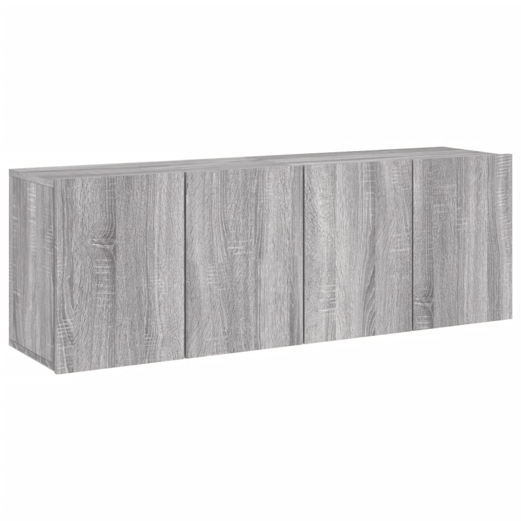 Veggmonterte TV-benker 2 stk grå sonoma 60x30x41 cm