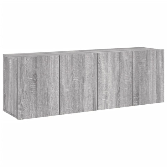 Veggmonterte TV-benker 2 stk grå sonoma 60x30x41 cm