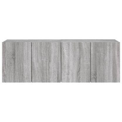 Veggmonterte TV-benker 2 stk grå sonoma 60x30x41 cm