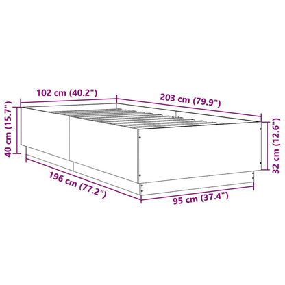 Sengeramme hvit 100x200 cm konstruert tre