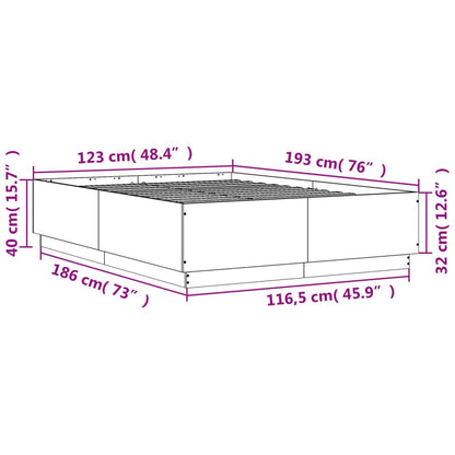 Sengeramme hvit 120x190 cm konstruert tre