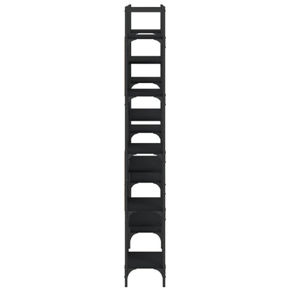 Bokhylle svart 155,5x24x166,5 cm konstruert tre