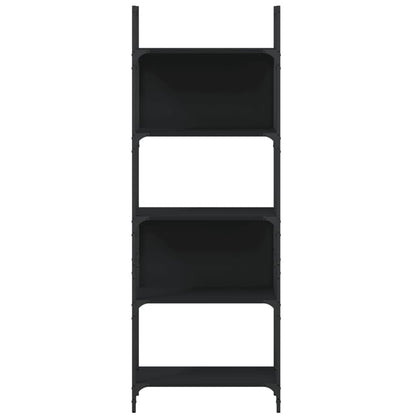 Bokhylle 5 etasjer svart 60,5x24x166,5 cm konstruert tre