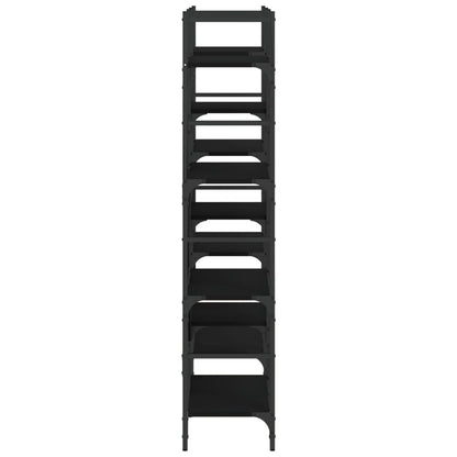 Bokhylle svart 160x28,5x136,5 cm konstruert tre