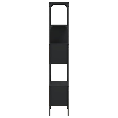 Bokhylle 5 etasjer svart 76x33x188,5 cm konstruert tre